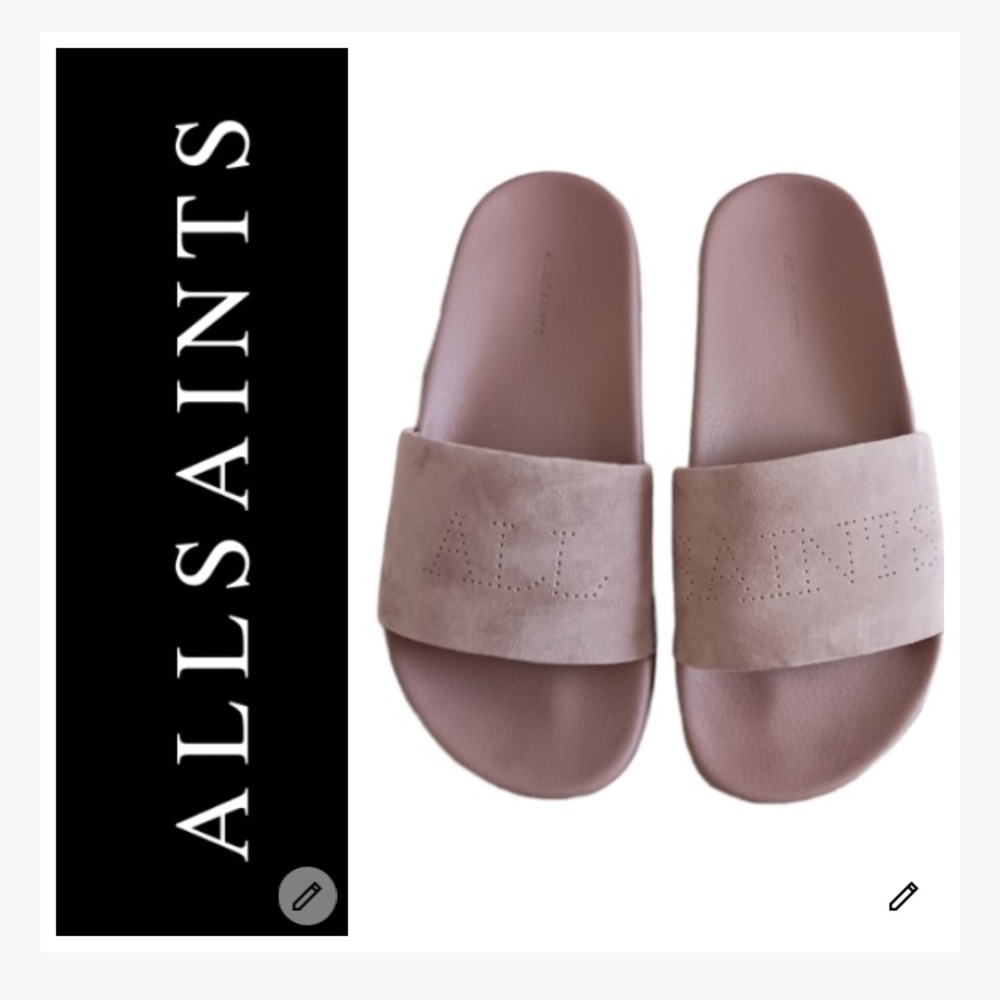 NWT All Saints Leather Slides